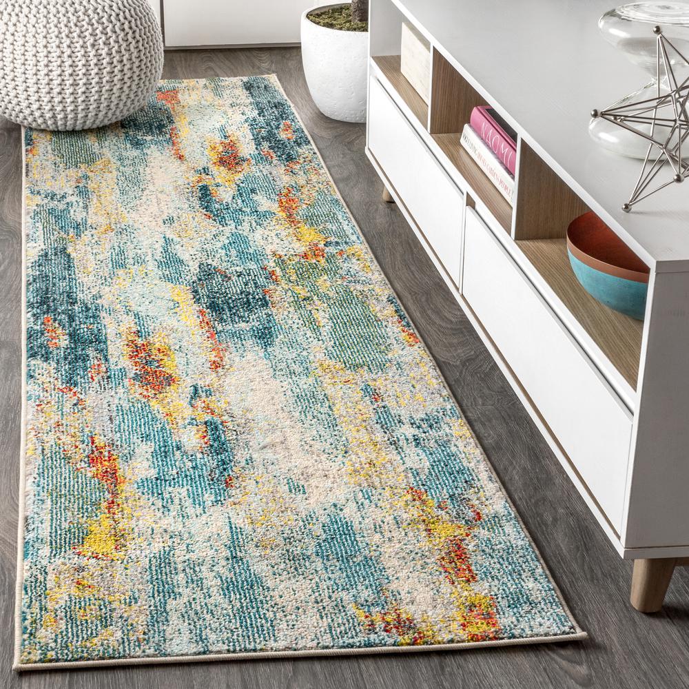 Contemporary Pop Modern Abstract Vintage Waterfall Area Rug. Picture 9