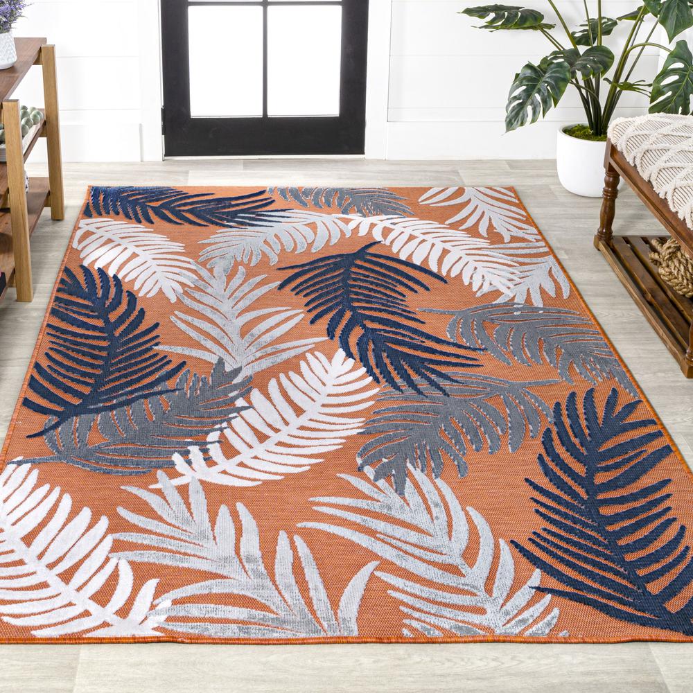 Montego High-Low Tropical Palm Area Rug. Picture 13
