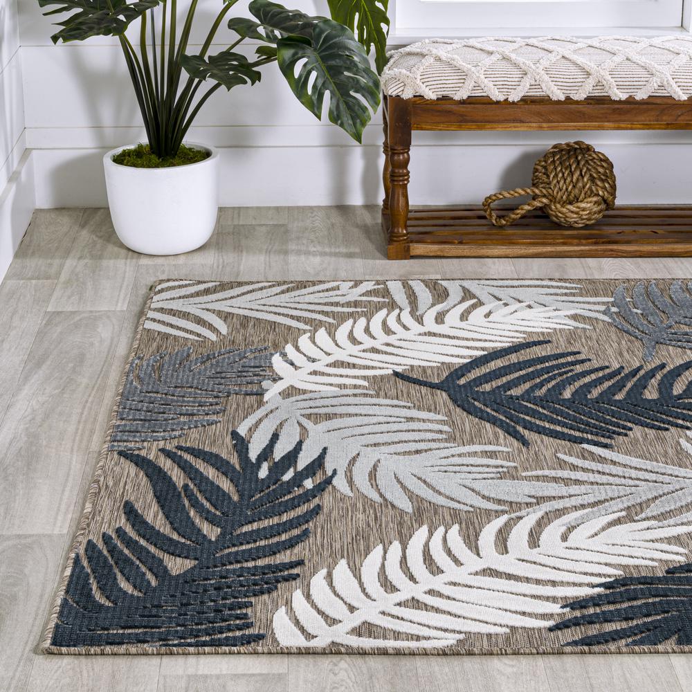 Montego High-Low Tropical Palm Area Rug. Picture 4