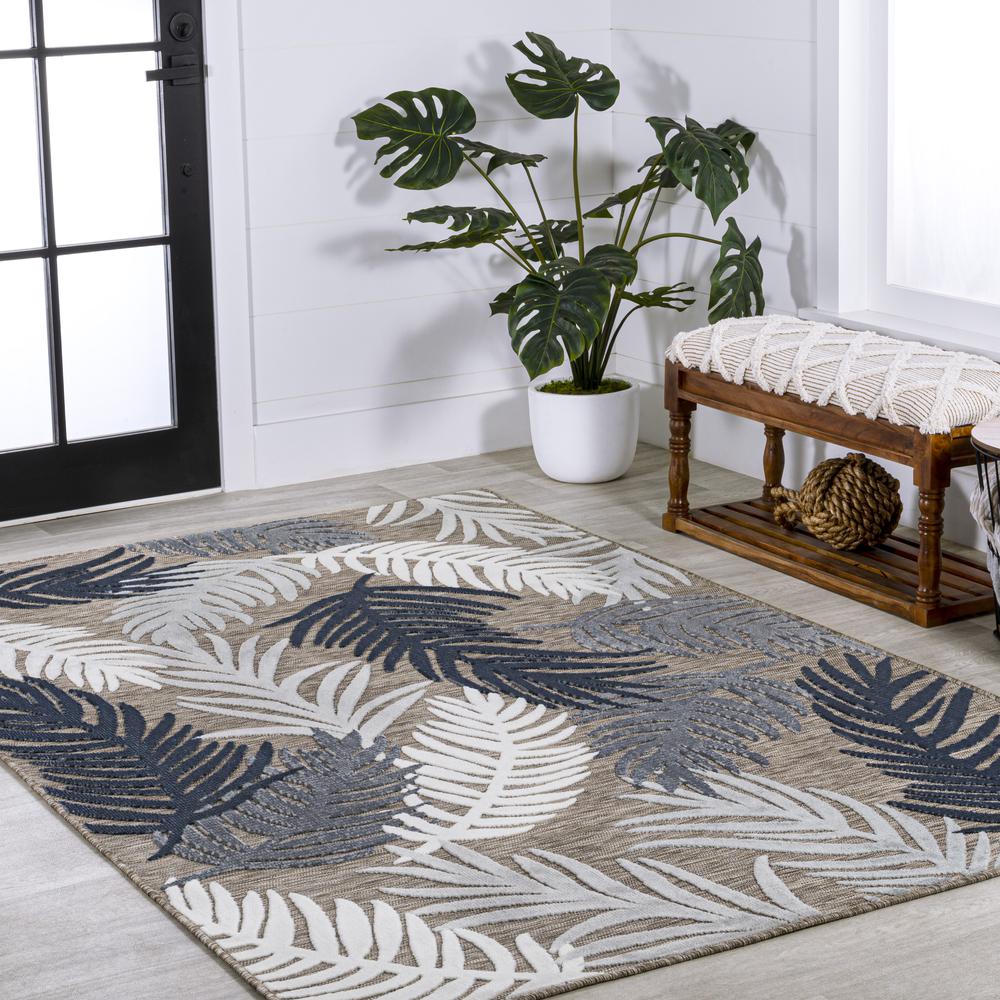 Montego High-Low Tropical Palm Area Rug. Picture 6
