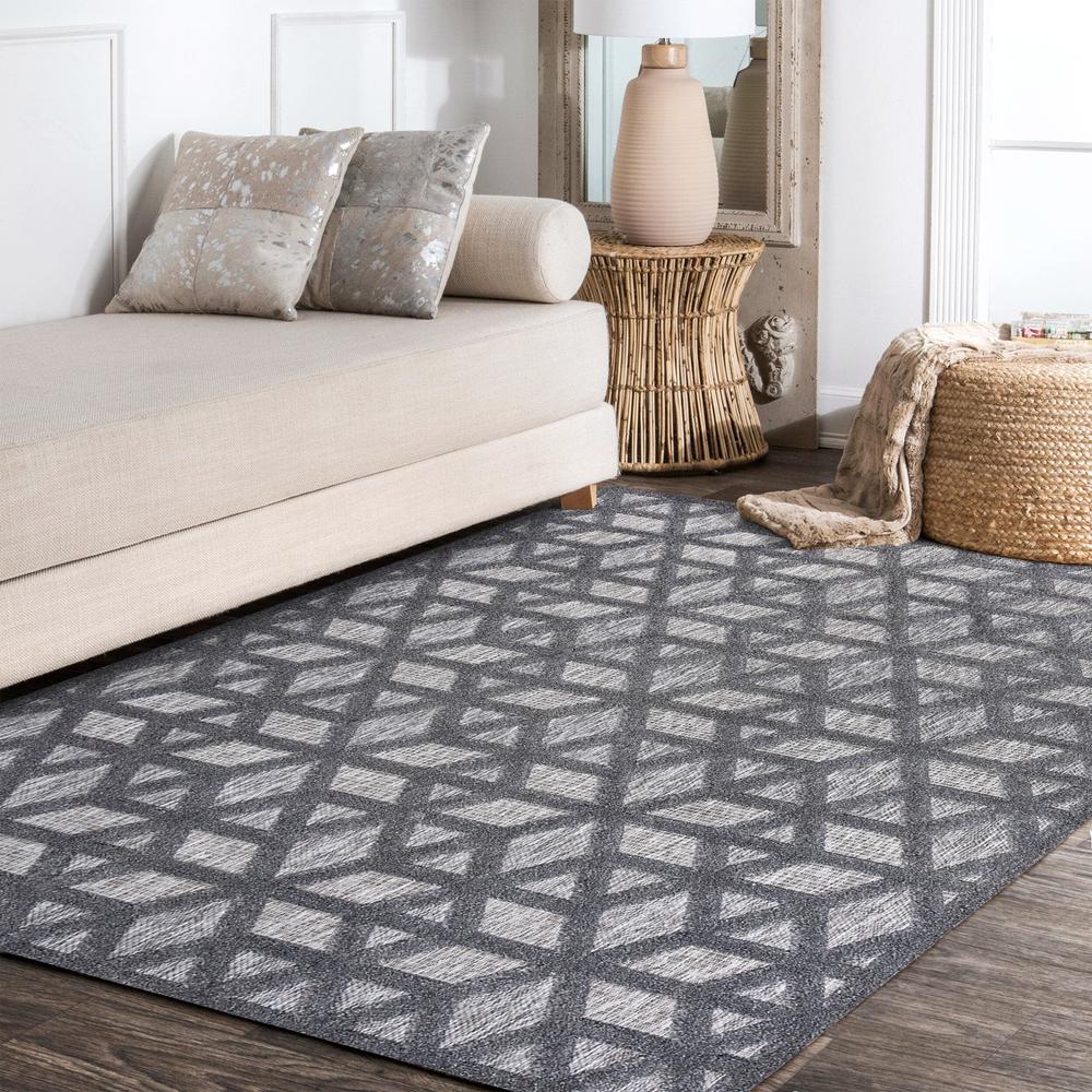 Talaia Neutral Geometric Indoor/Outdoor Area Rug. Picture 17