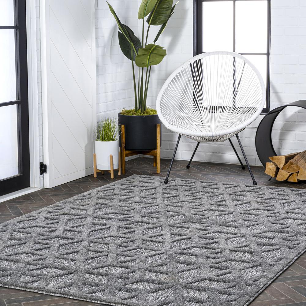 Talaia Neutral Geometric Indoor/Outdoor Area Rug. Picture 10