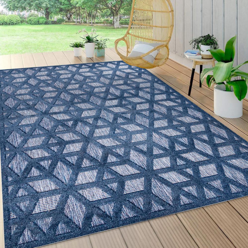 Talaia Neutral Geometric Indoor/Outdoor Area Rug. Picture 7