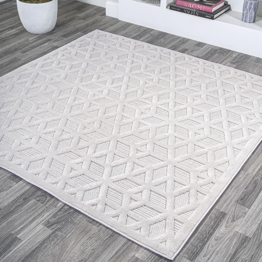 Talaia Neutral Geometric Indoor/Outdoor Area Rug. Picture 13