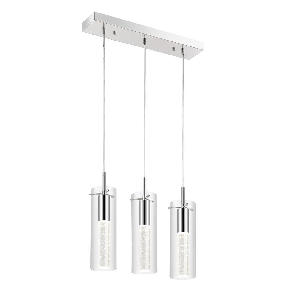 Mium 4-Light Modern Style Iron/Crystal/Glass Integrated Led Linear Pendant. Picture 2