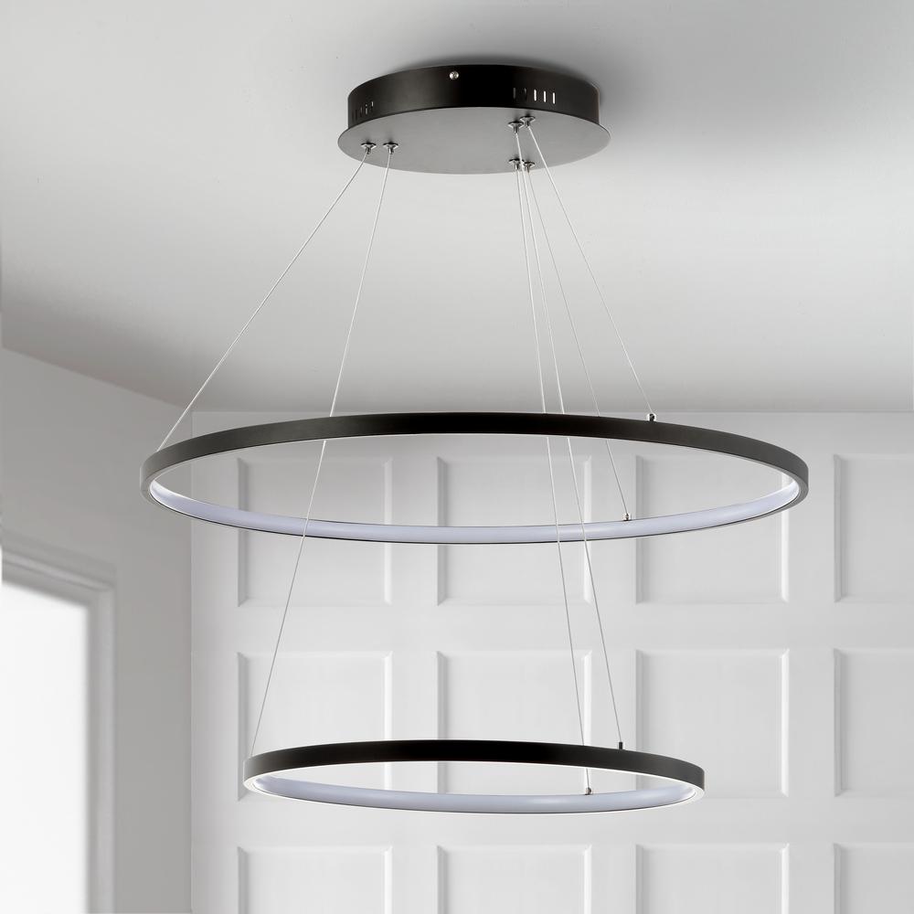 Brice Modern Contemporary Iron Integrated LED Pendant. Picture 10