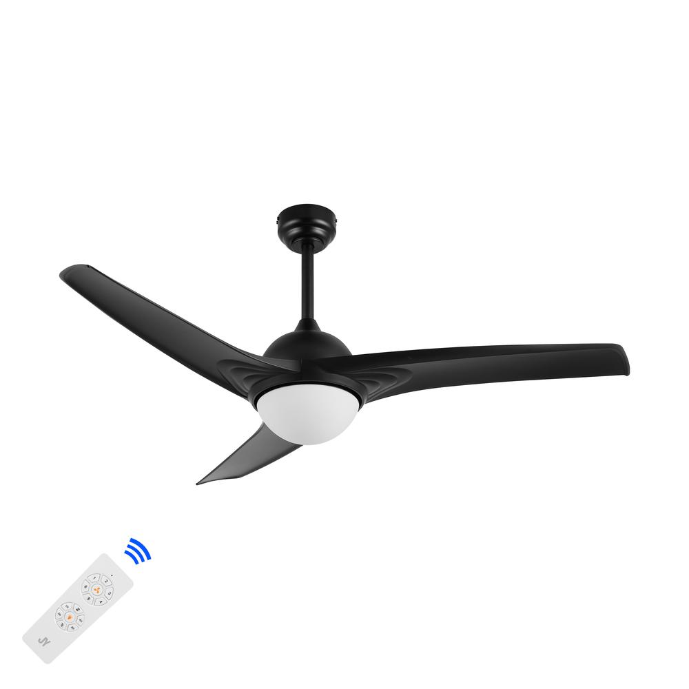 Sully Contemporary Industrial Iron/Plastic Integrated Led Ceiling Fan. Picture 2