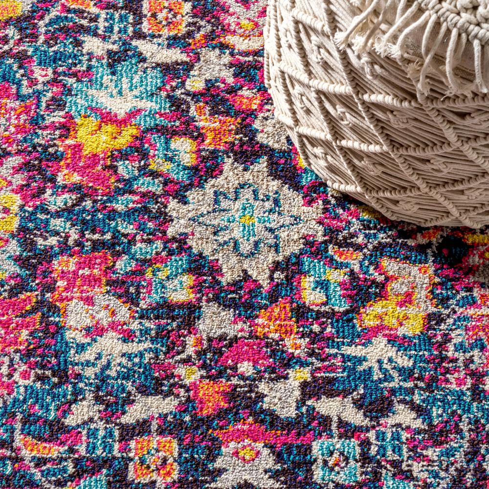 Alfombra Modern Persian Boho Floral Area Rug. Picture 6