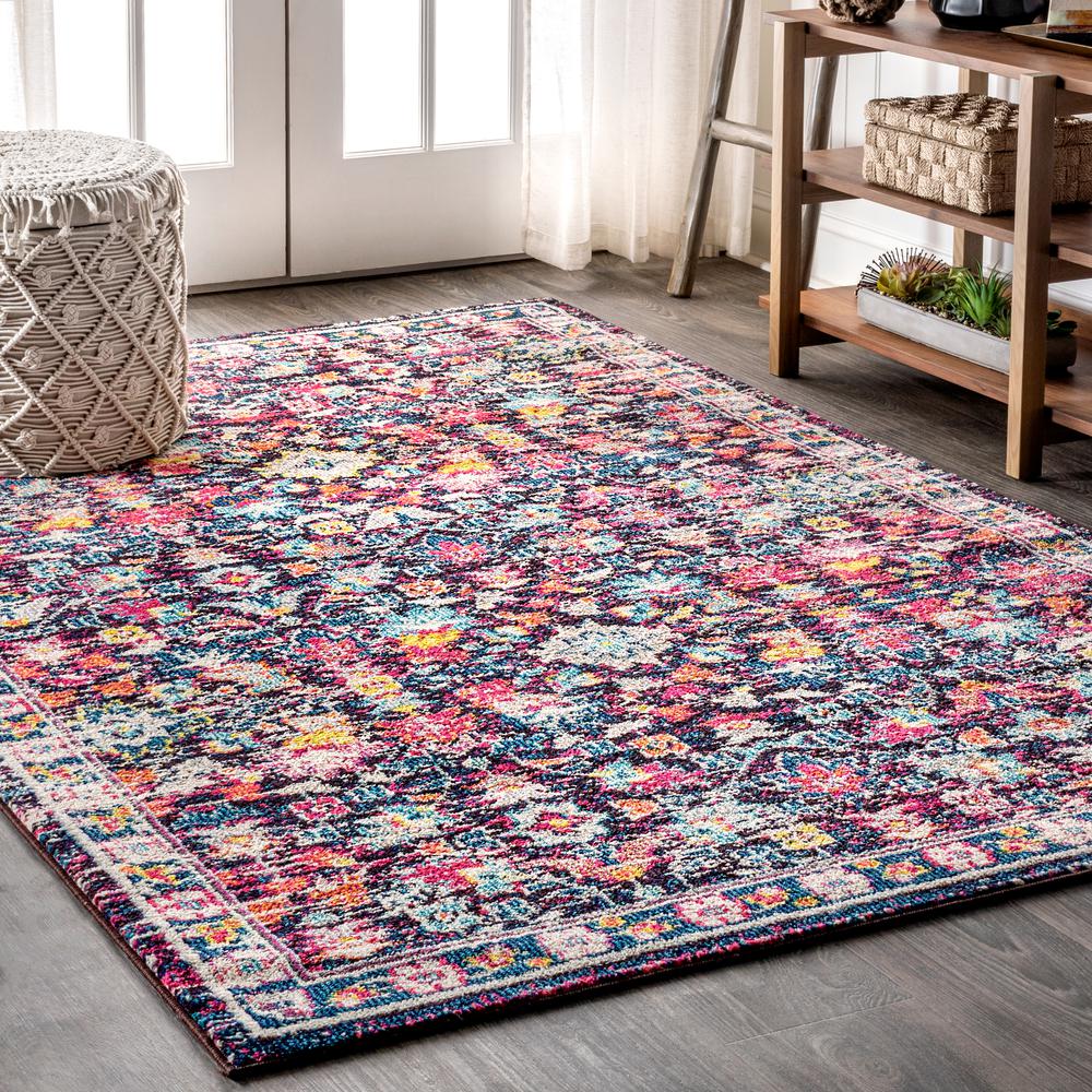 Alfombra Modern Persian Boho Floral Area Rug. Picture 10