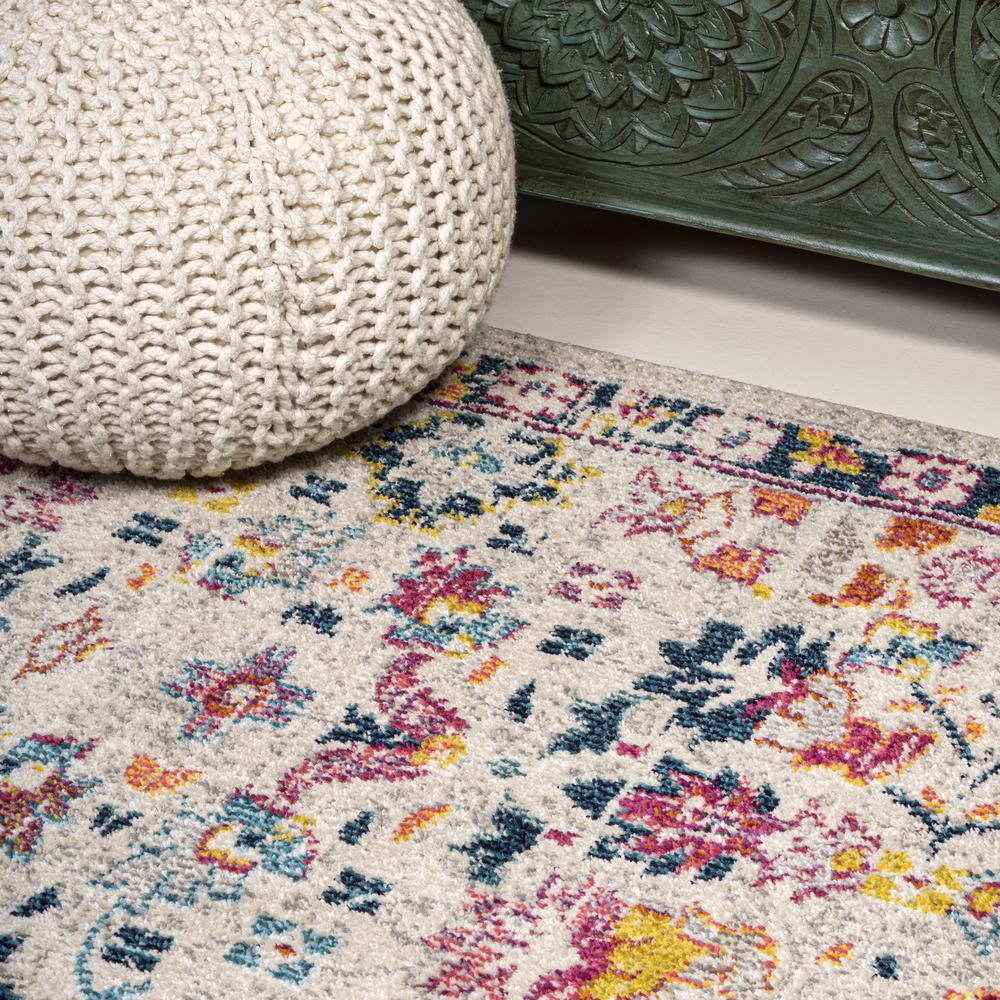 Alfombra Modern Persian Boho Floral Area Rug. Picture 9