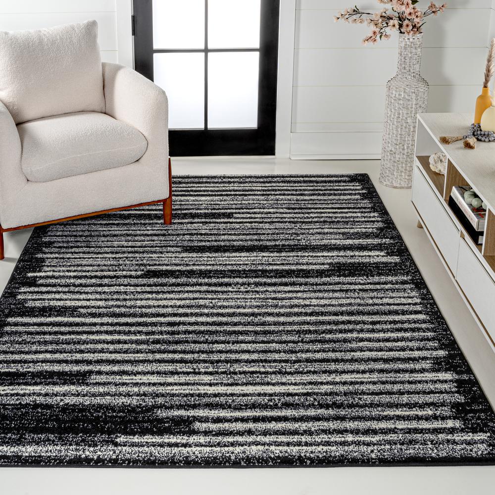 Khalil Modern Berber Stripe Area Rug. Picture 7