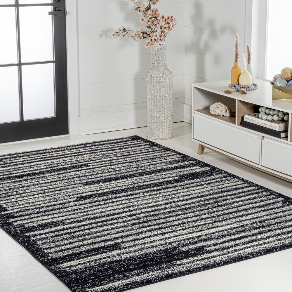 Khalil Modern Berber Stripe Area Rug. Picture 8