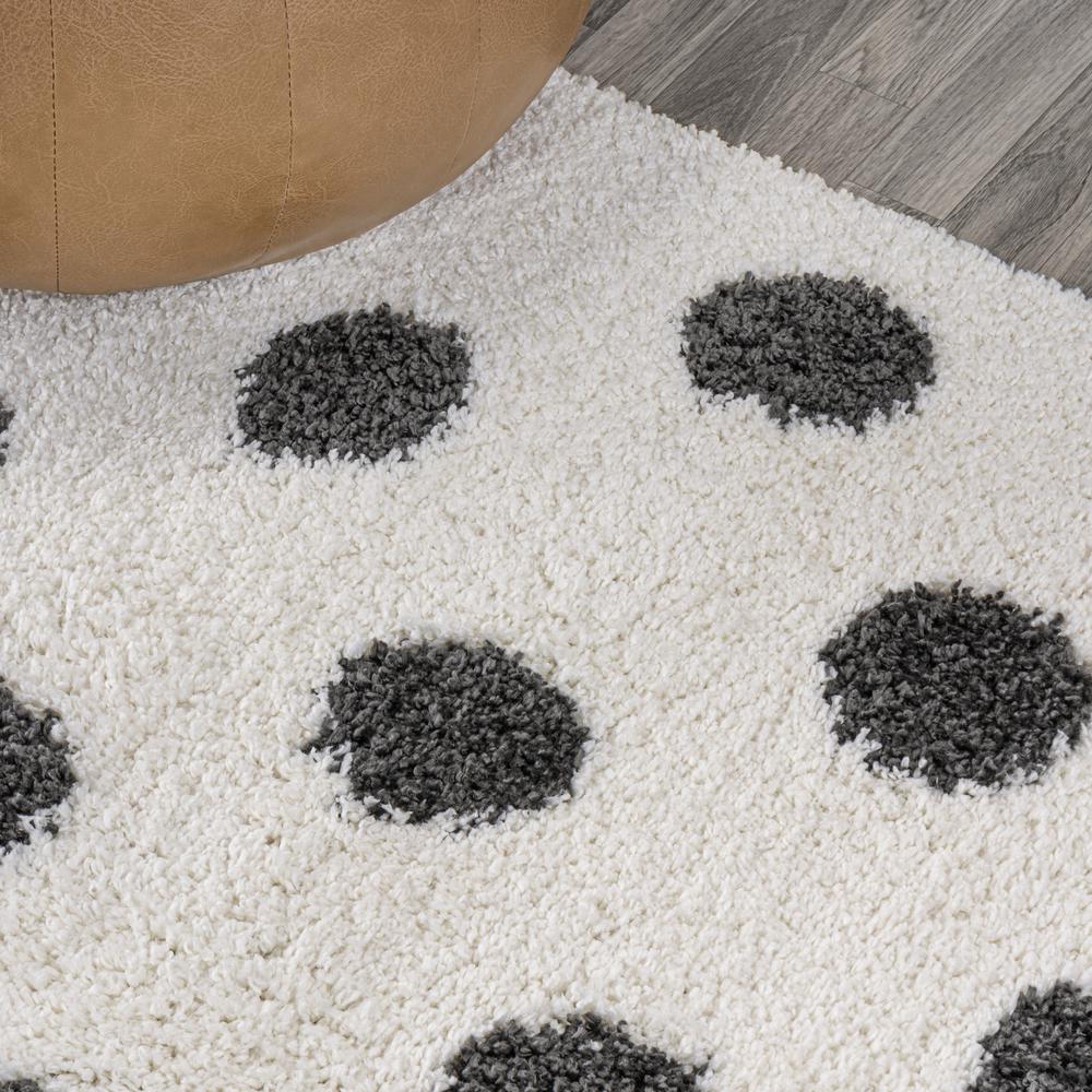 Pere Modern Charcoal Dot Shag Area Rug. Picture 5