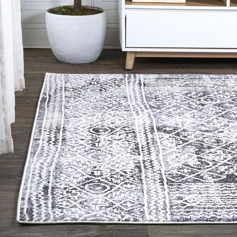 Iften Moroccan Geometric Distressed Area Rug. Picture 4