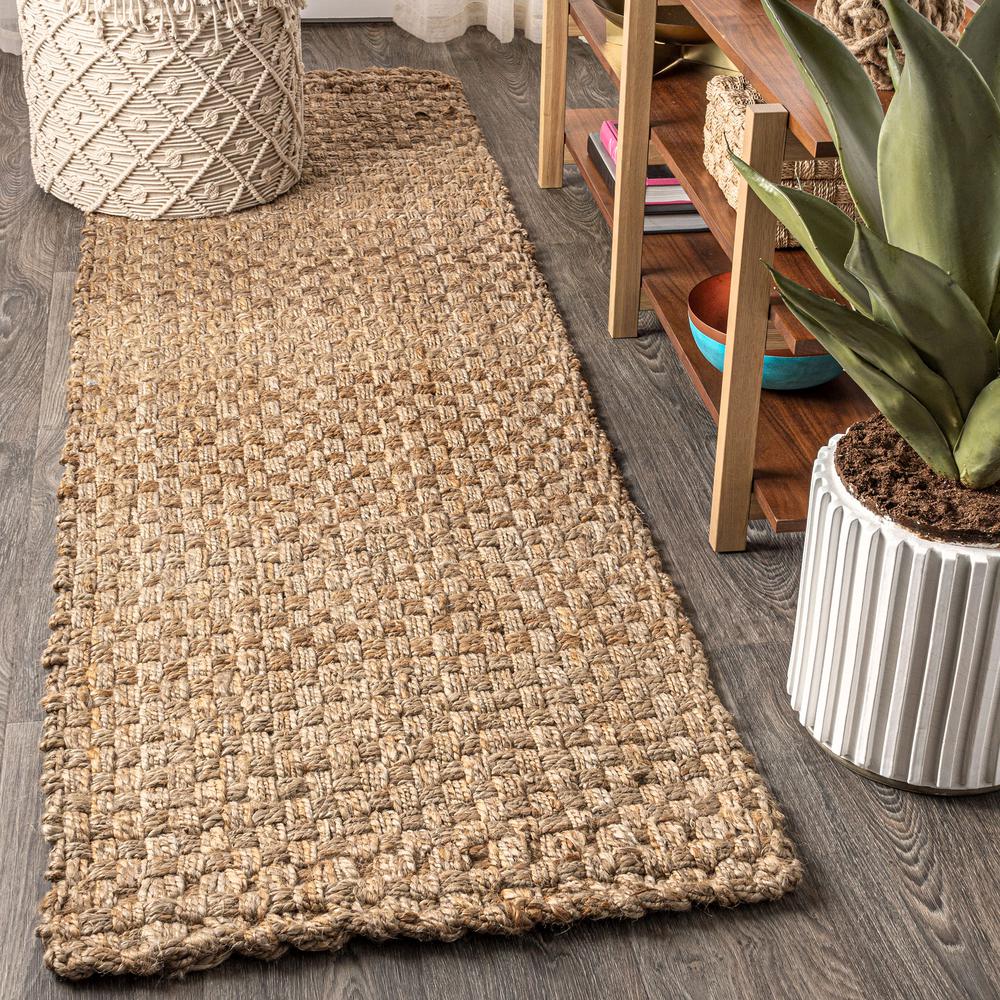 Estera Hand Woven Boucle Chunky Jute Area Rug. Picture 9