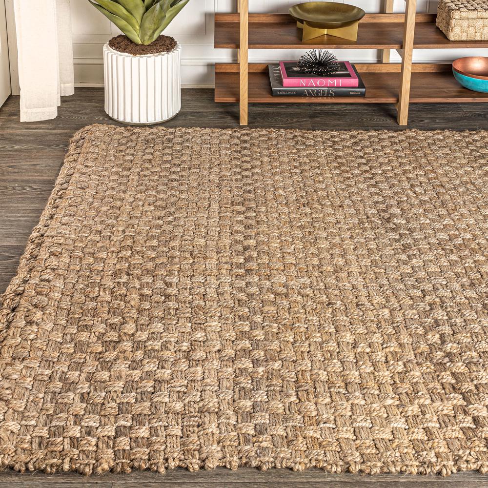 Estera Hand Woven Boucle Chunky Jute Area Rug. Picture 6