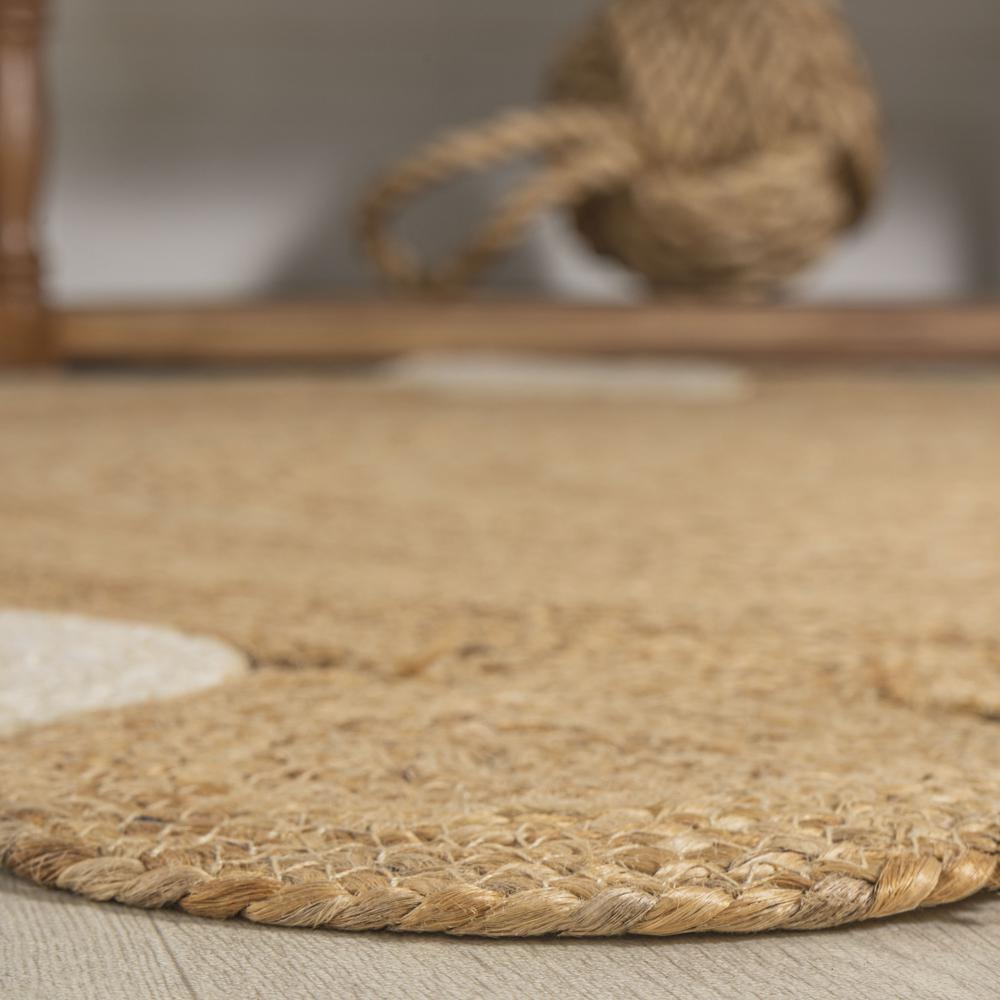 Ayana Two Tone Jute Hippy Circle Area Rug. Picture 5