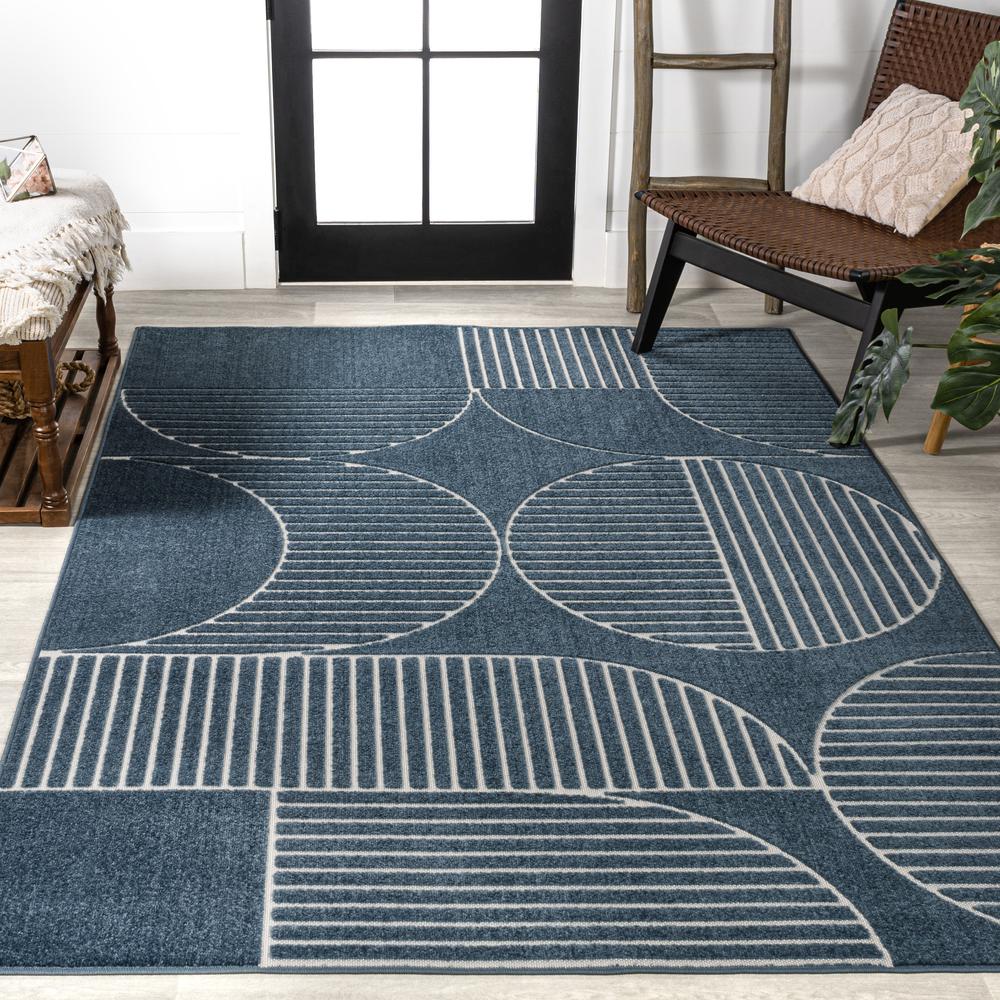 Nordby Geometric Arch Scandi Striped Area Rug. Picture 3