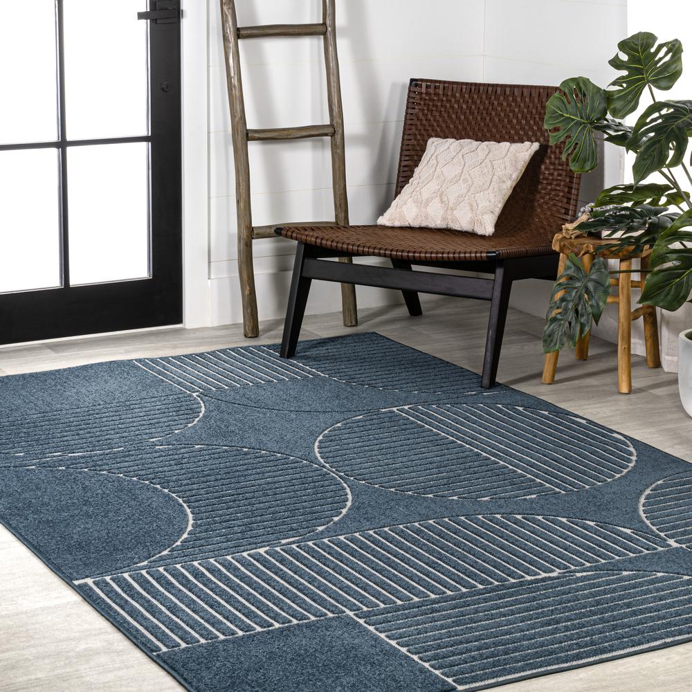 Nordby Geometric Arch Scandi Striped Area Rug. Picture 4