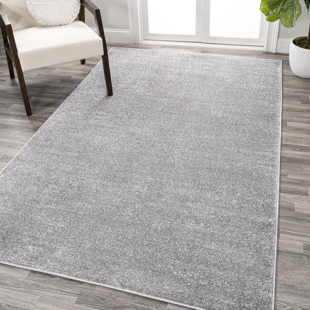 Haze Solid Low Pile Area Rug Gray. Picture 3