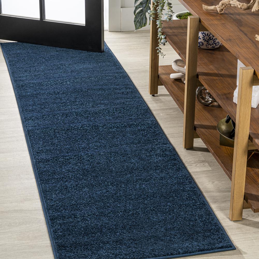Haze Solid Low Pile Area Rug Navy. Picture 10