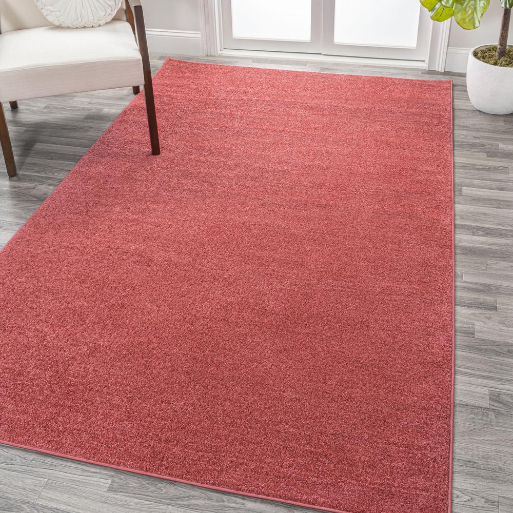 Haze Solid Low Pile Area Rug Red. Picture 3