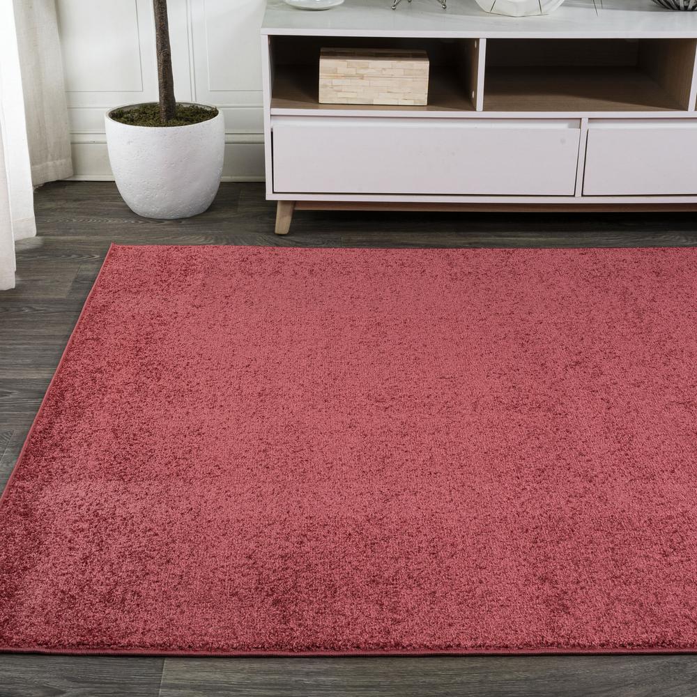 Haze Solid Low Pile Area Rug Red. Picture 4