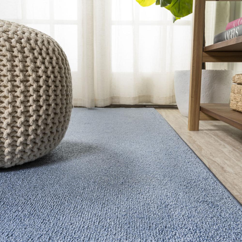 Haze Solid Low Pile Area Rug Classic Blue. Picture 8