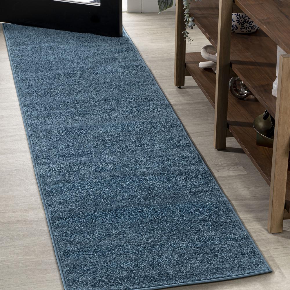 Haze Solid Low Pile Area Rug Turquoise. Picture 10
