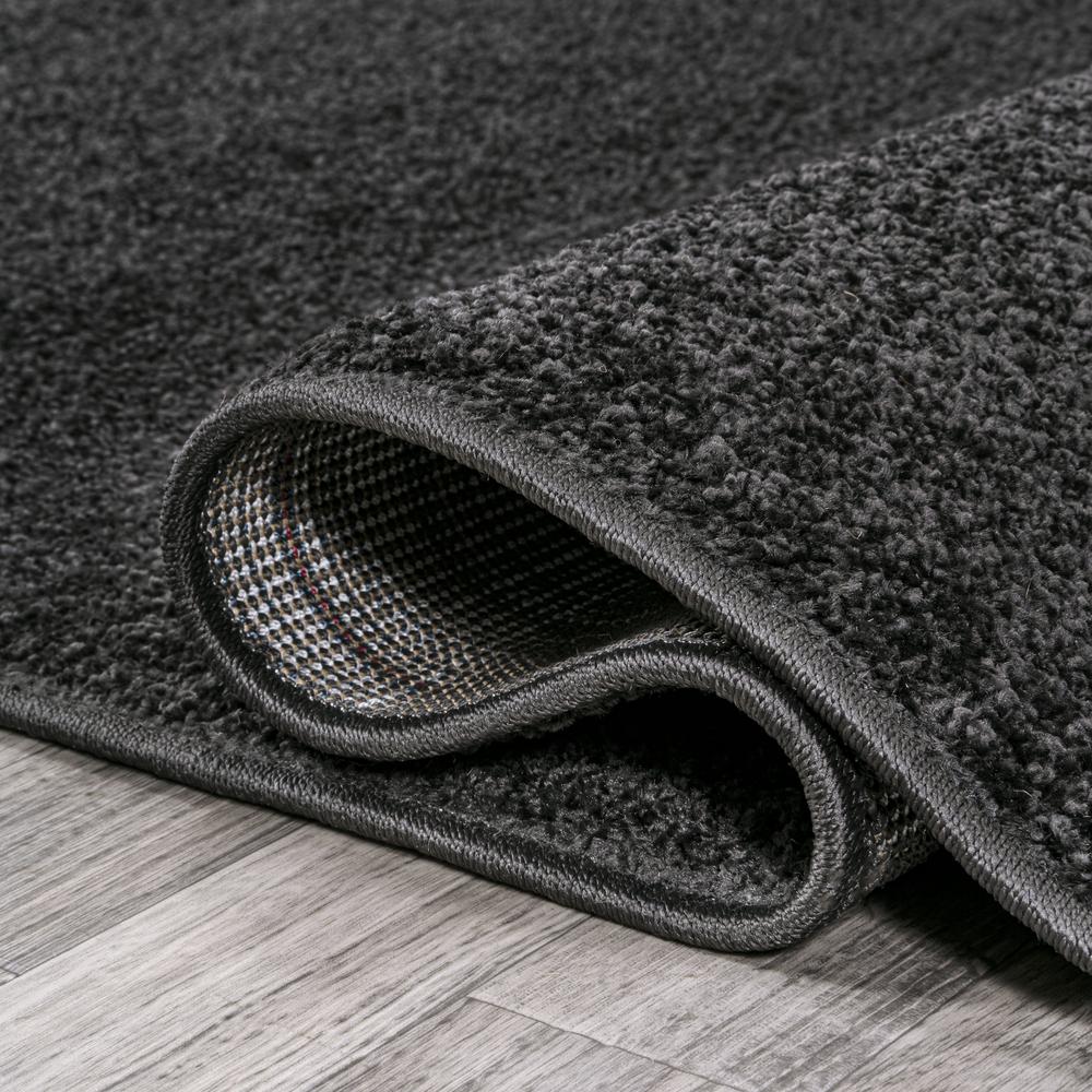 Haze Solid Low Pile Area Rug Black. Picture 7