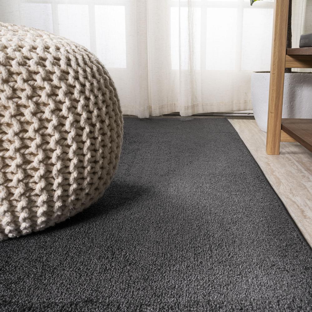 Haze Solid Low Pile Area Rug Black. Picture 8