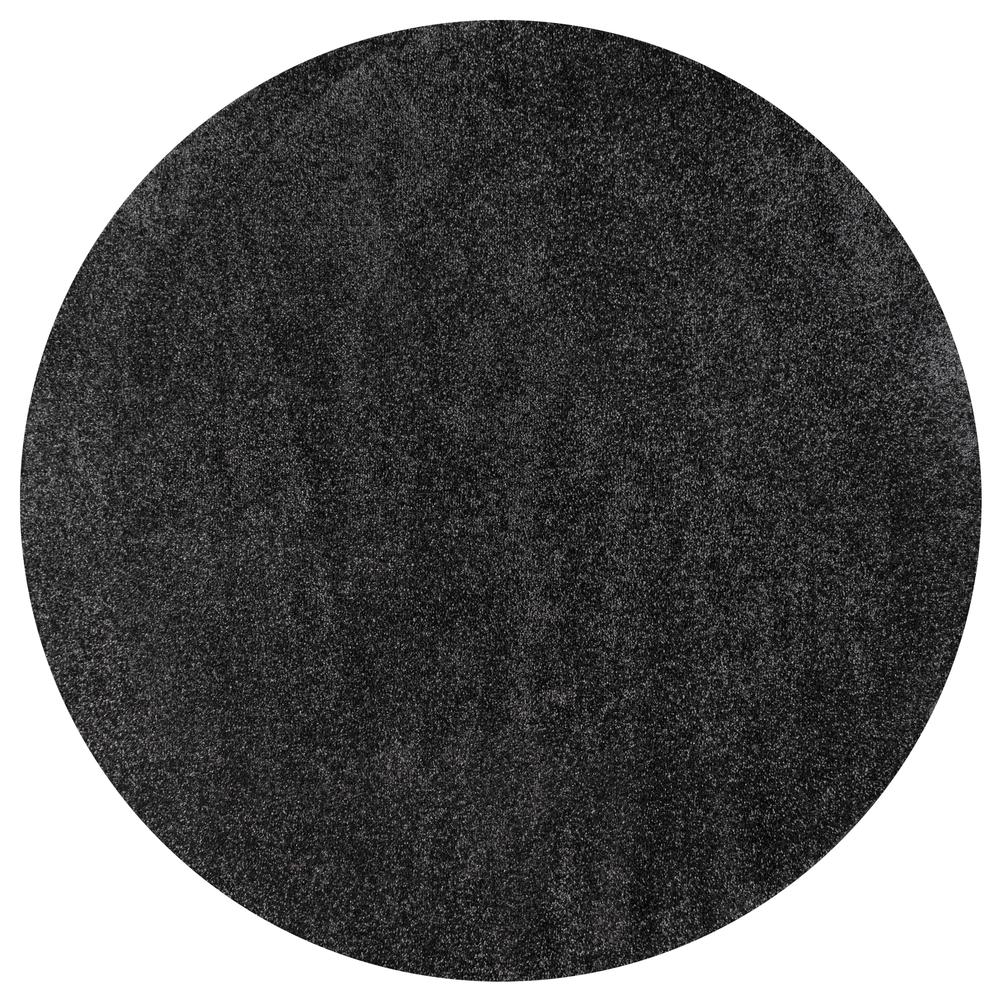 Haze Solid Low Pile Area Rug Black. Picture 2