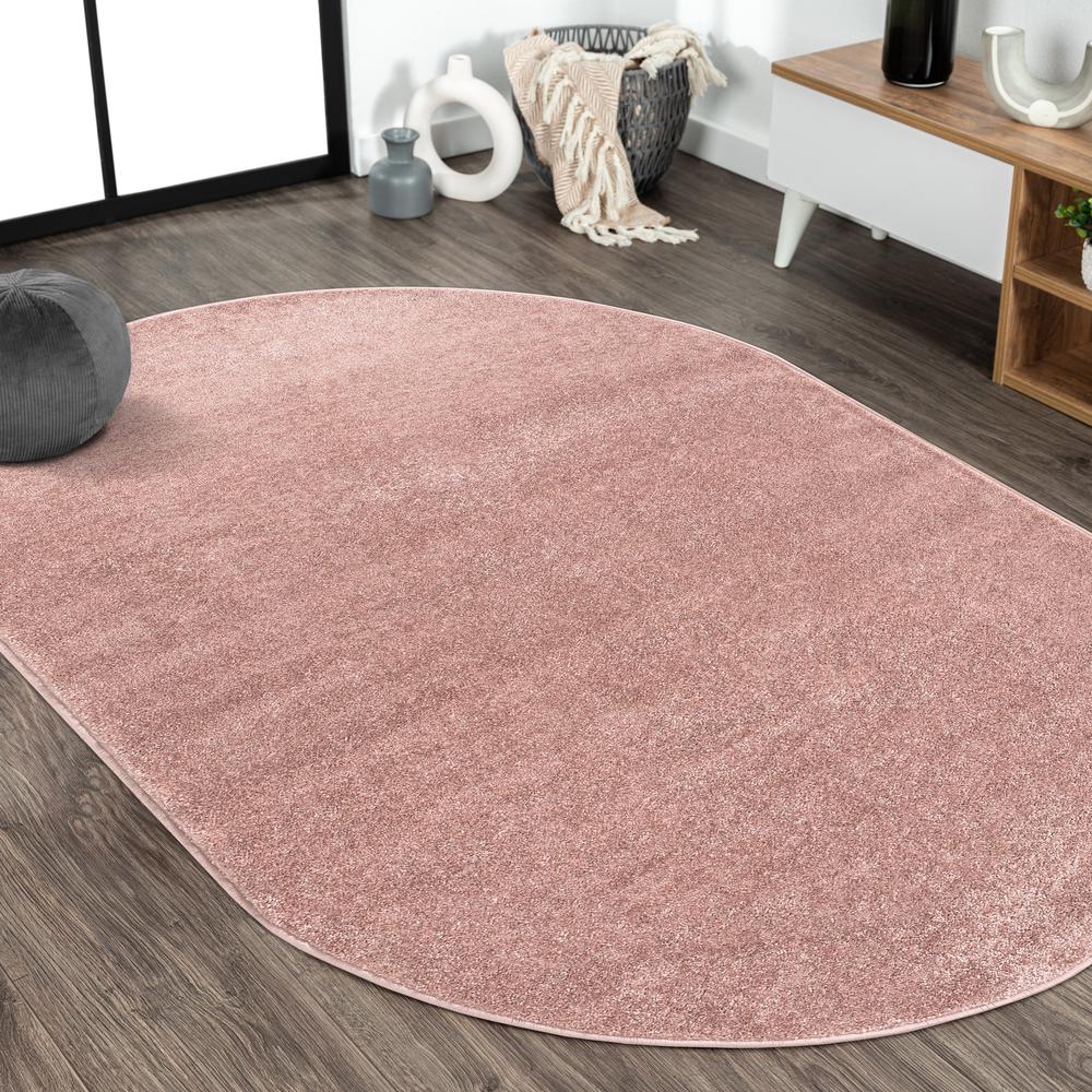 Haze Solid Low Pile Area Rug Pink. Picture 9