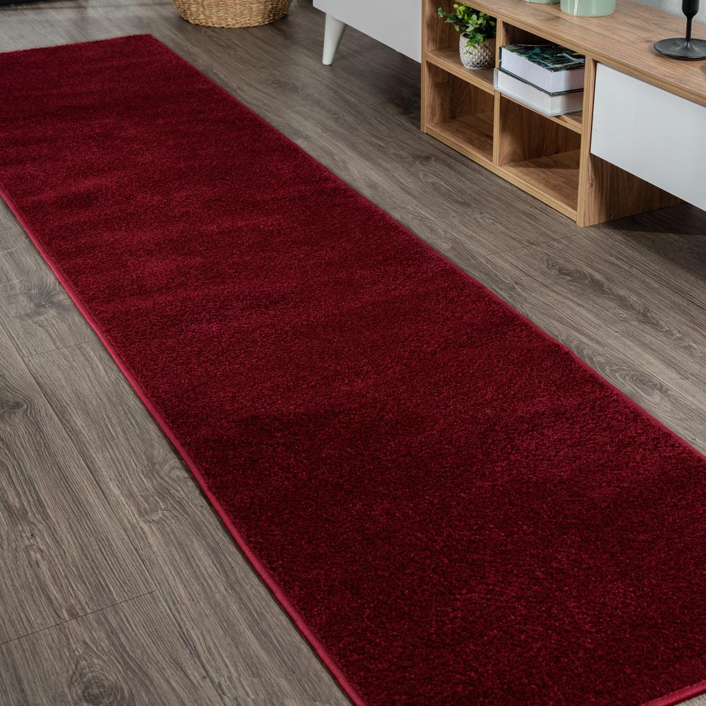 Haze Solid Low Pile Area Rug Dark Red. Picture 9