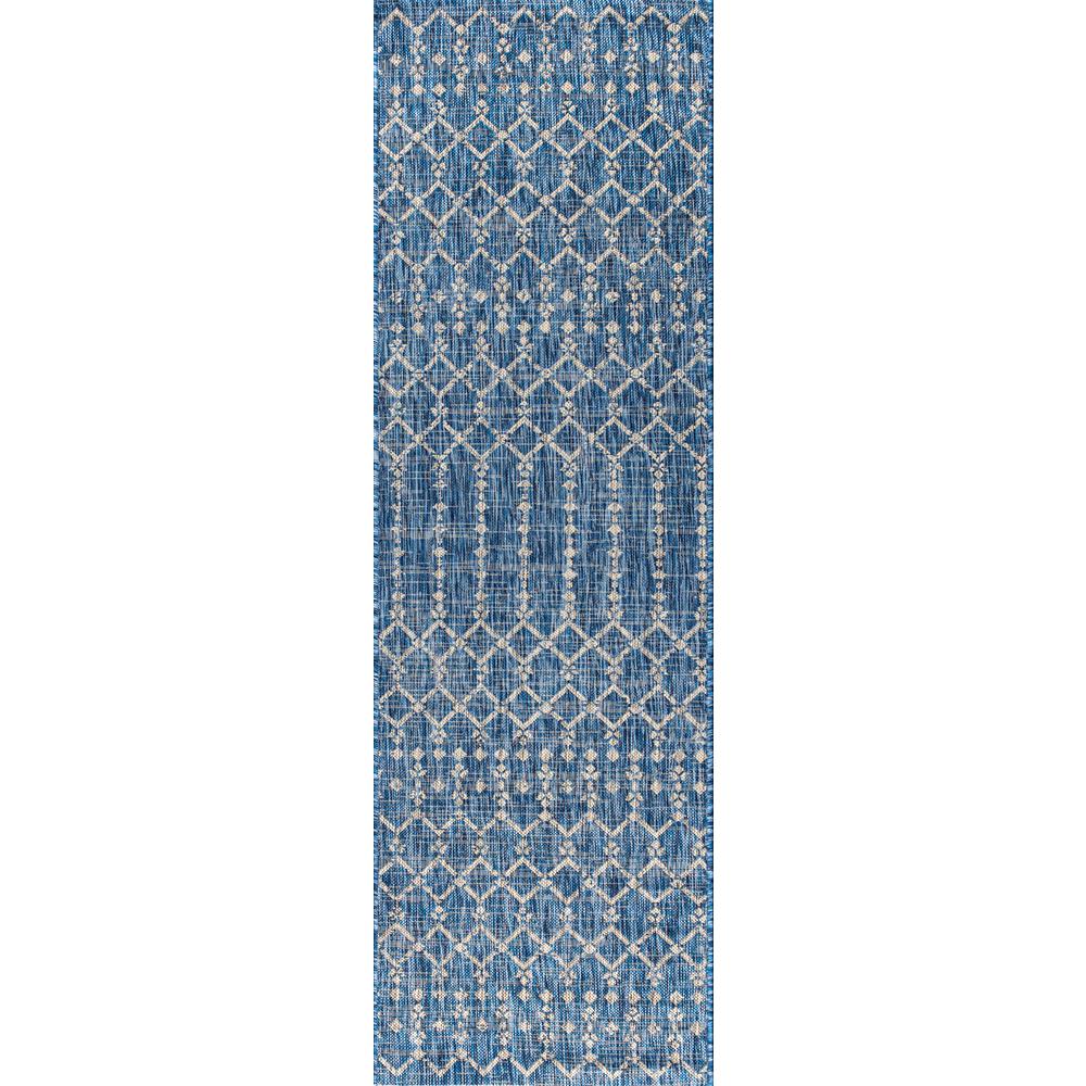 Ourika Moroccan Geometric Tetured Weave Indoor/Outdoor Runner Rug. Picture 2