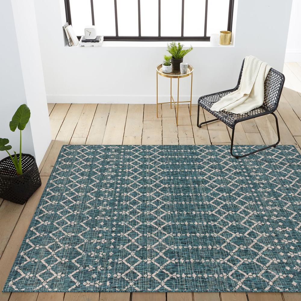 Ourika Moroccan Geometric Textured Weave Indoor/Outdoor Area Rug. Picture 11