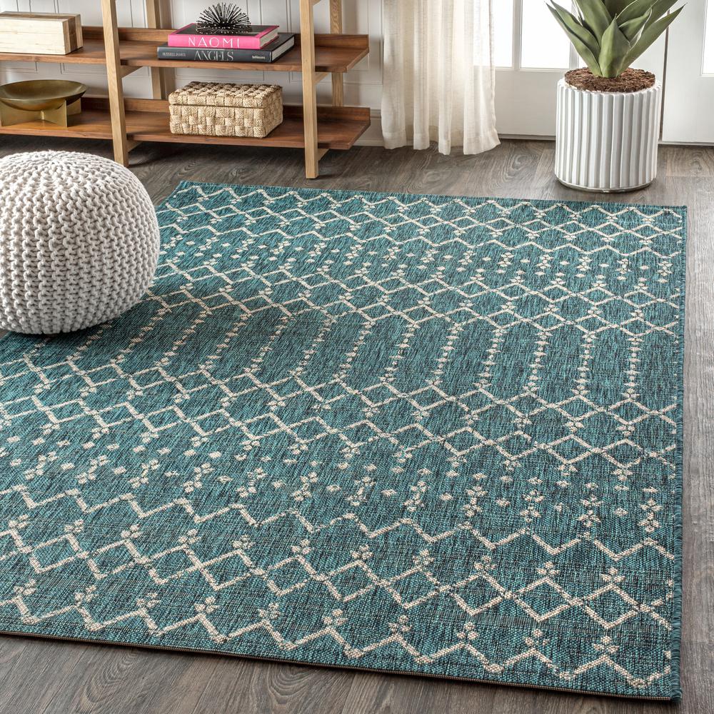 Ourika Moroccan Geometric Textured Weave Indoor/Outdoor Area Rug. Picture 4