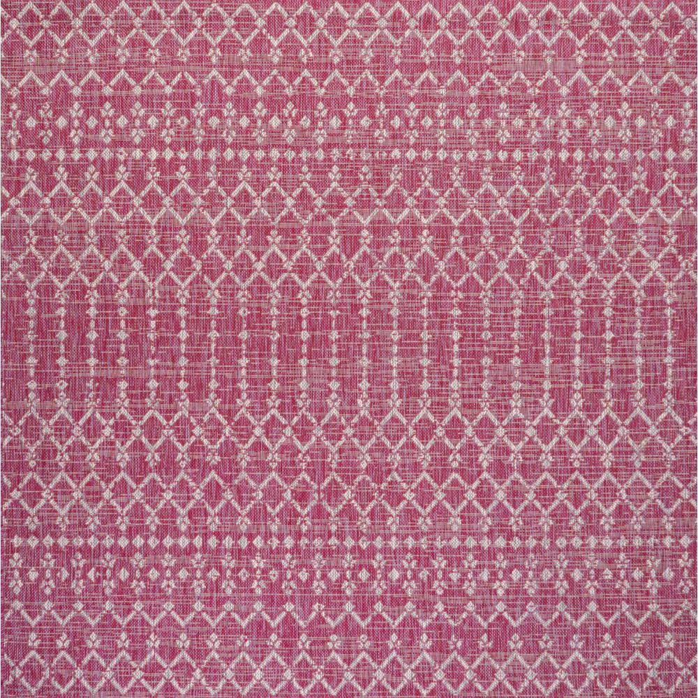 Ourika Moroccan Geometric Textured Weave Indoor/Outdoor Square Rug. Picture 2