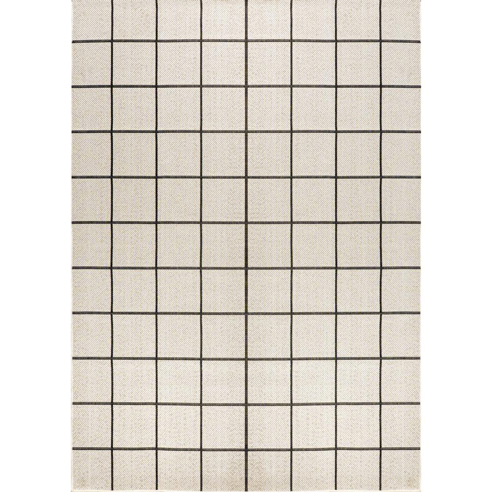 Grid Modern Squares Indoor/Outdoor Area Rug. Picture 2