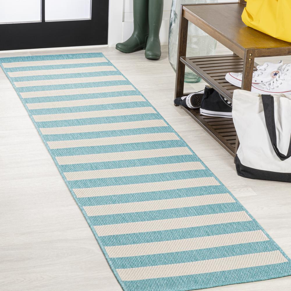 Negril Two Tone Wide Stripe Indoor/Outdoor Area Rug. Picture 11