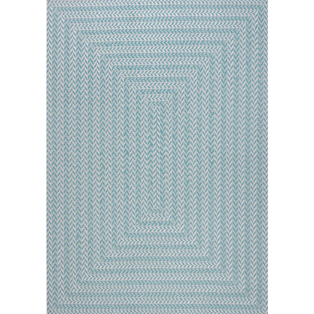 Chevron Modern Concentric Squares Indoor/Outdoor Area Rug. Picture 2