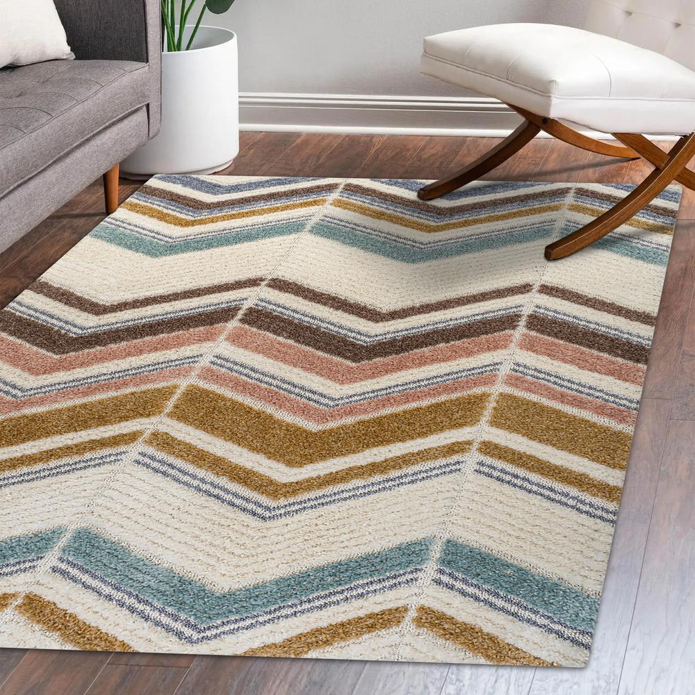 Elin Chevron High-Low Area Rug. Picture 11