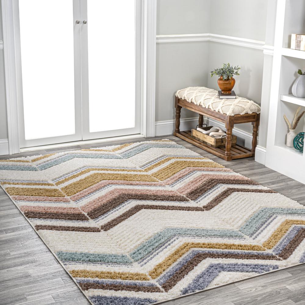 Elin Chevron High-Low Area Rug. Picture 6