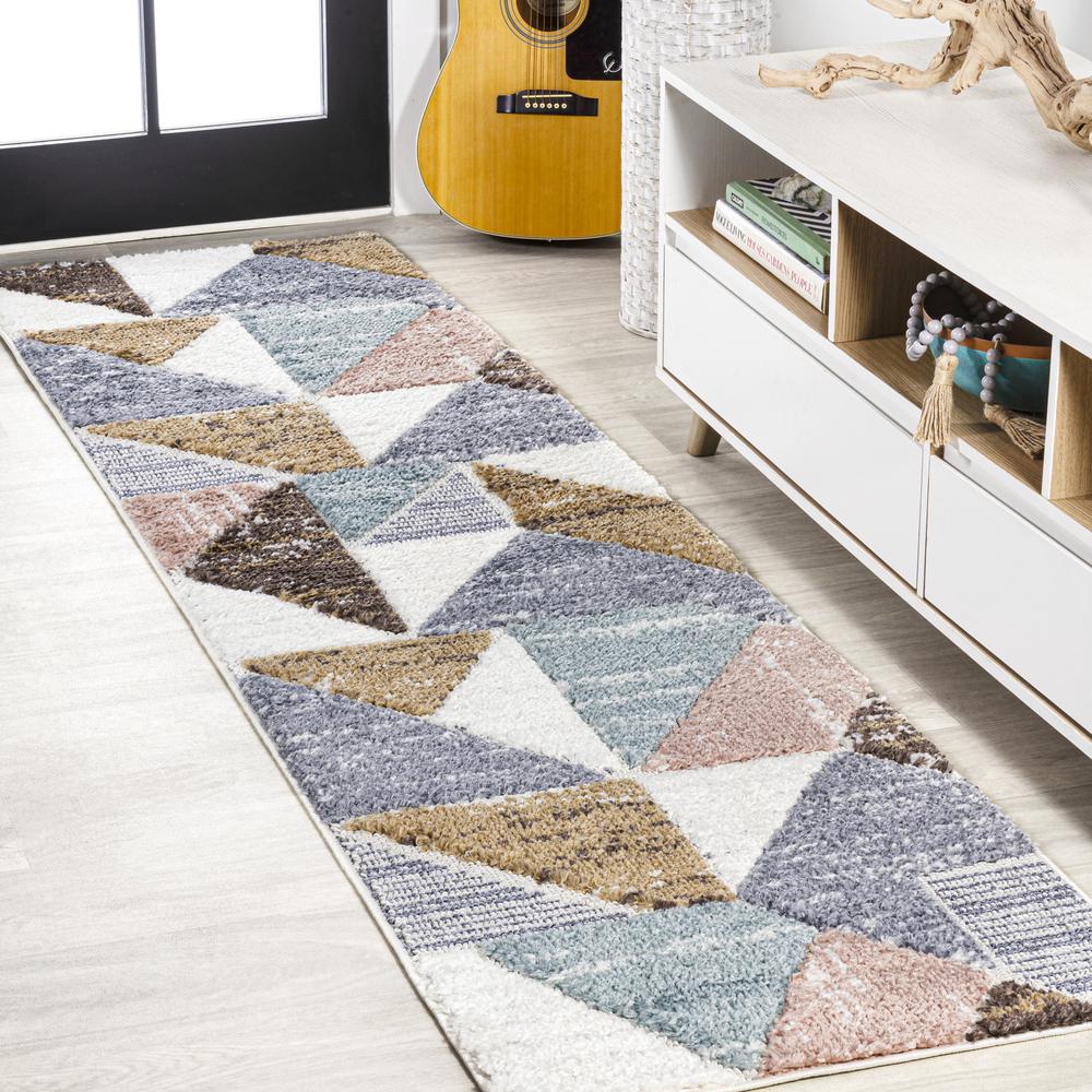Aileen Geometric Scandi Colorblock Carved Area Rug. Picture 9