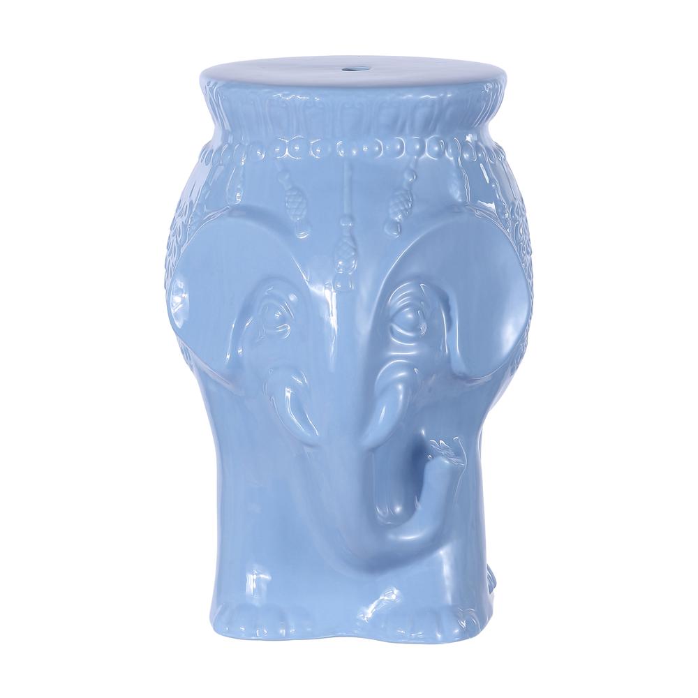 Orla Modern Bohemian Elephant Ceramic Garden Stool. Picture 2