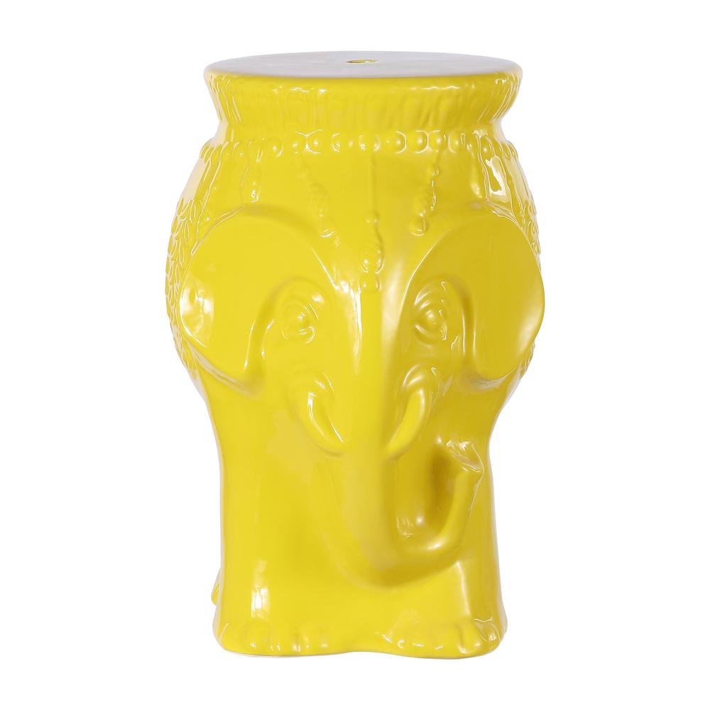 Orla Modern Bohemian Elephant Ceramic Garden Stool. Picture 2