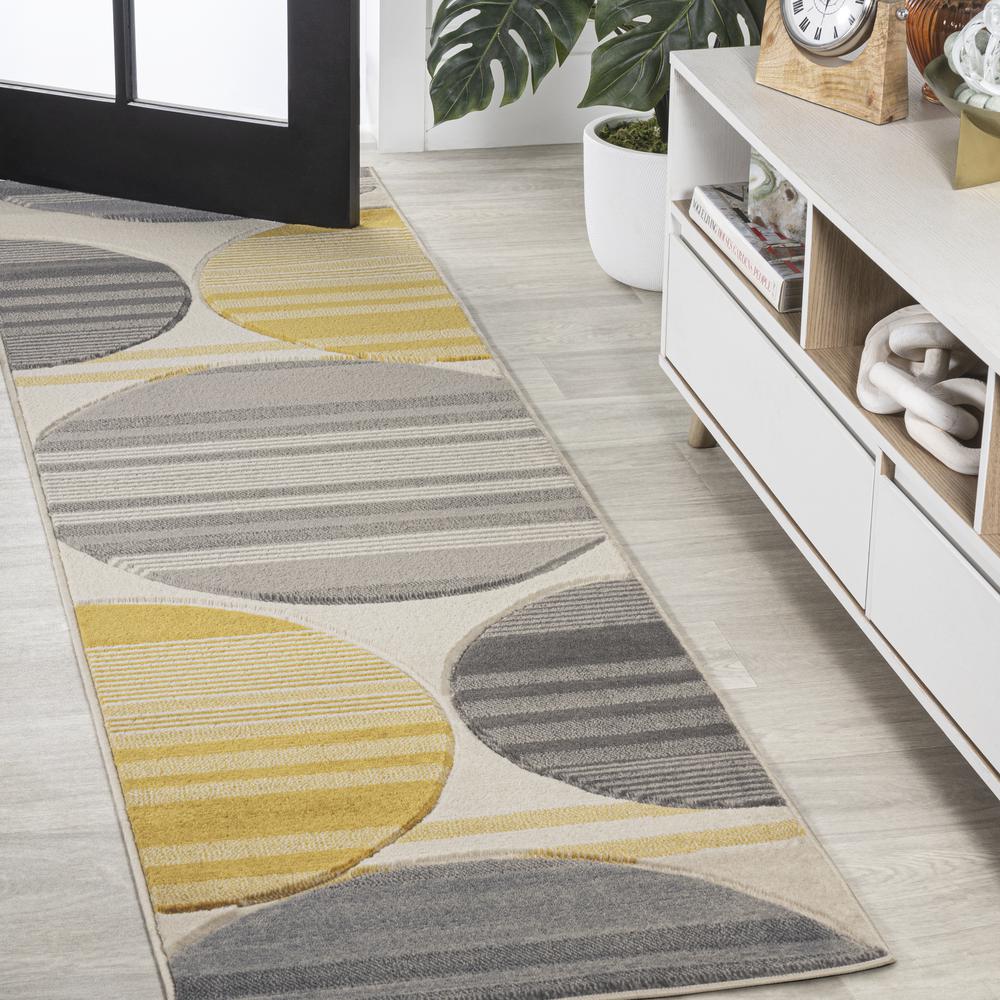 Nicky Geometric Striped Circles Area Rug. Picture 9