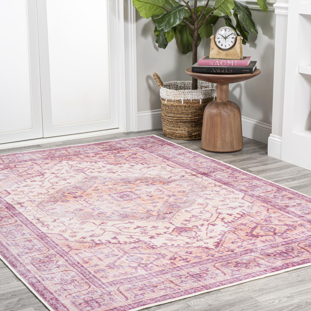 Alacati Ogee Medallion Washable Indoor/Outdoor Area Rug. Picture 6