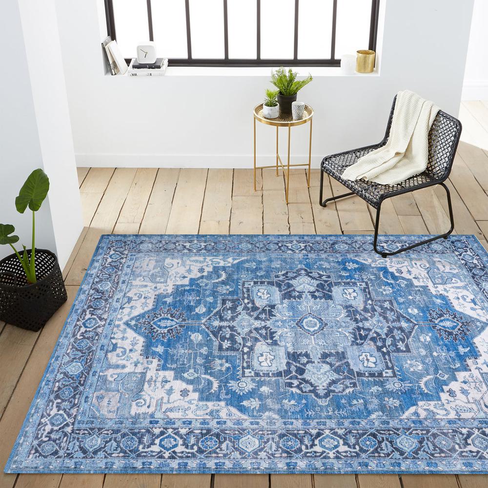 Maris Ornate Medallion Washable Indoor/Outdoor Area Rug. Picture 12