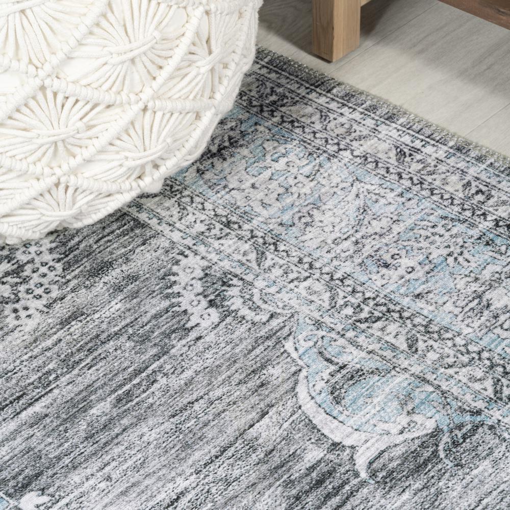Bausch Bohemian Distressed Chenille Machine-Washable Area Rug. Picture 7